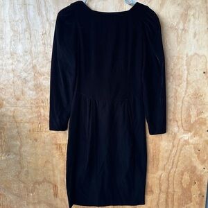 Maggy London Gothic Vintage Velvet Cocktail Dress Back Bow Buttons